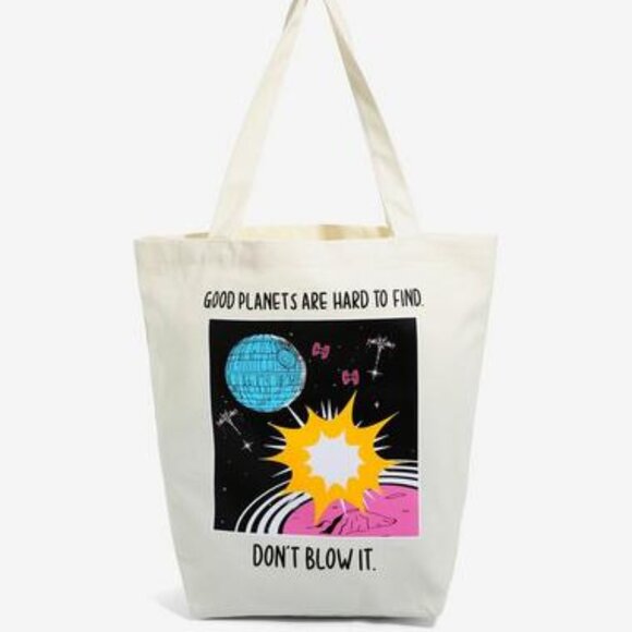 STAR WARS Canvas Tote “Good Planets are Hard to Find.  Don’t Blow It.” - Picture 1 of 5